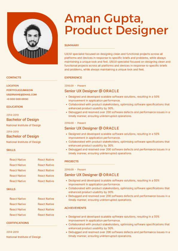 ATS-Friendly resume template - Creative