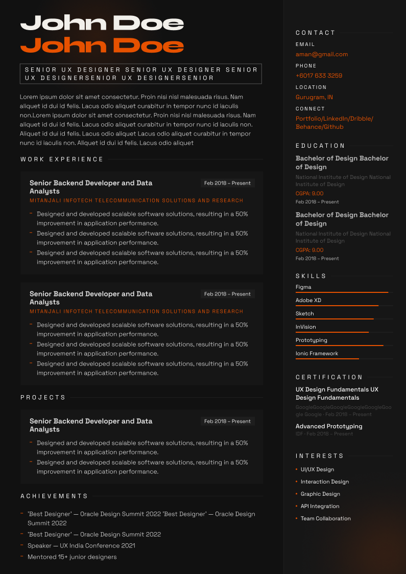 ATS-Friendly resume template - Impact