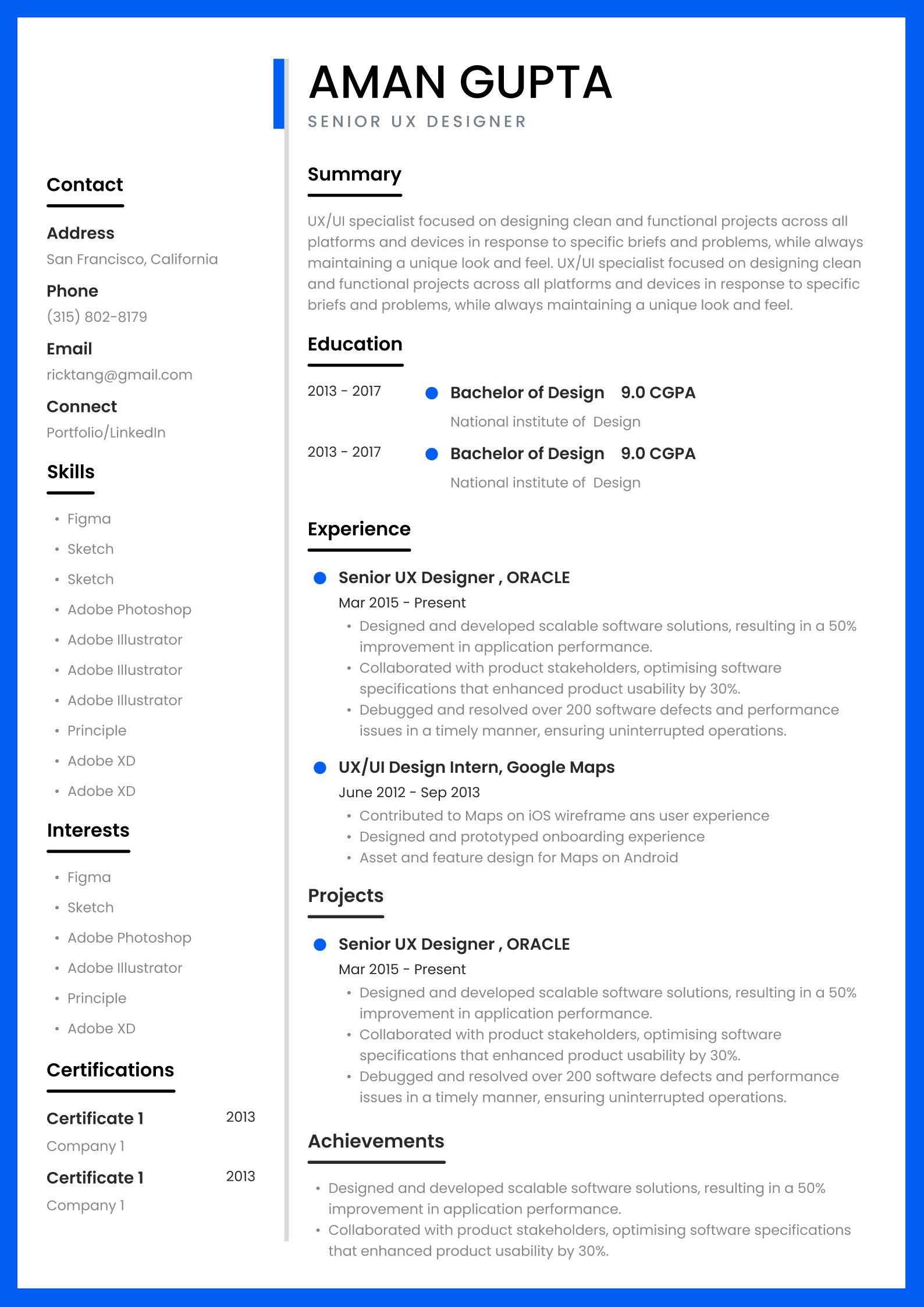 ATS-Friendly resume template - Sharp